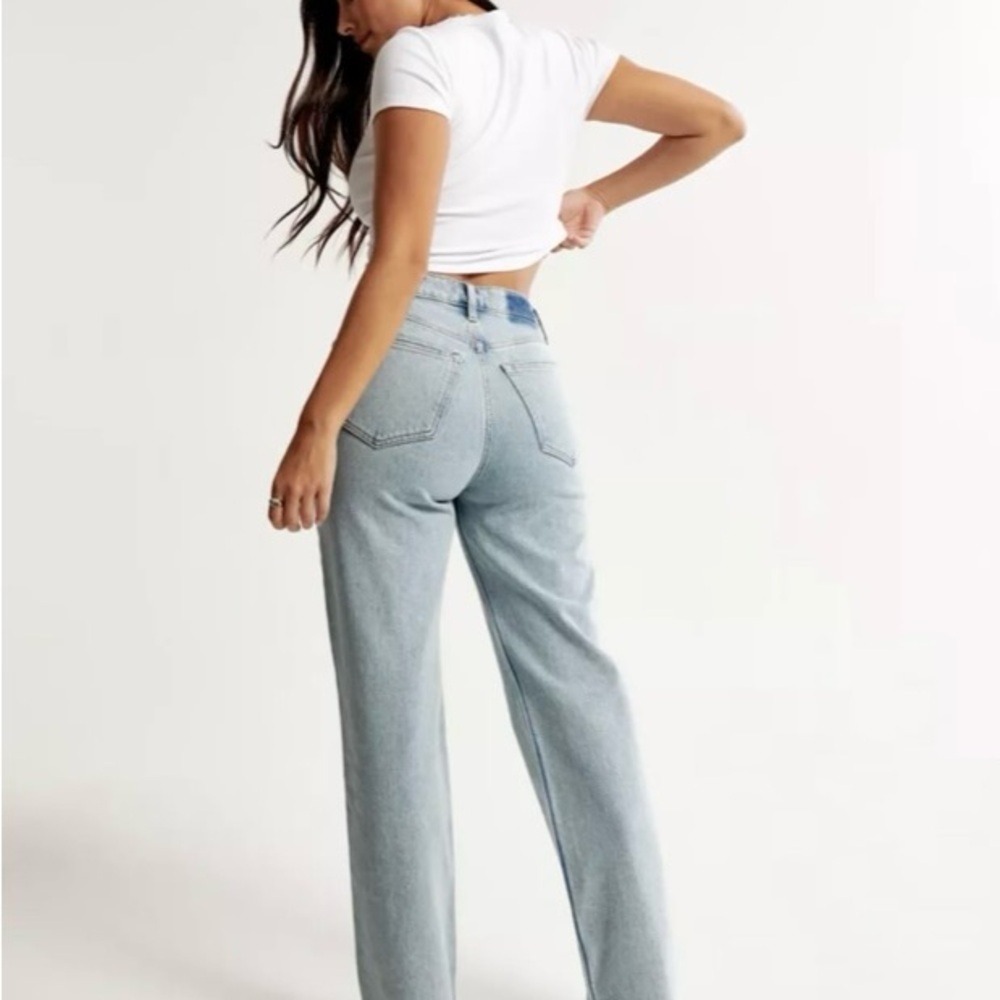 Abercrombie & Fitch The 90's Relaxed Jeans High Rise Plus Size 35 Curve Love - Picture 2 of 12